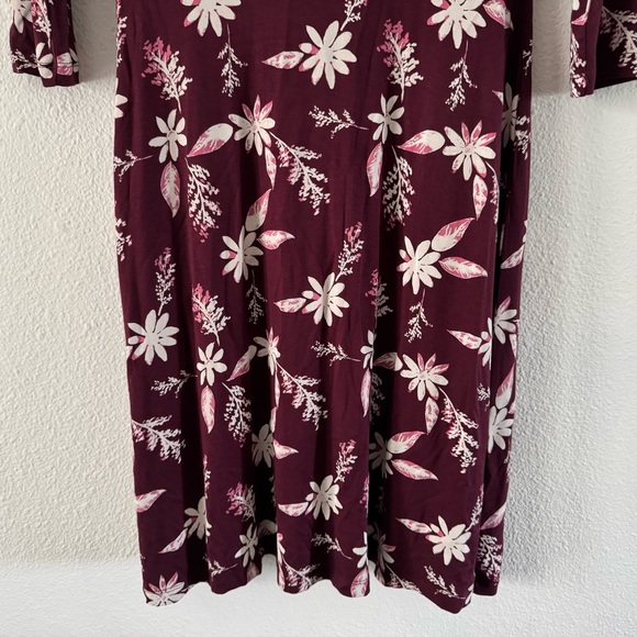 DIP S New Nomad Maroon Floral Midi Dress Cottagecore Boho Feminine Fall - Picture 6 of 10